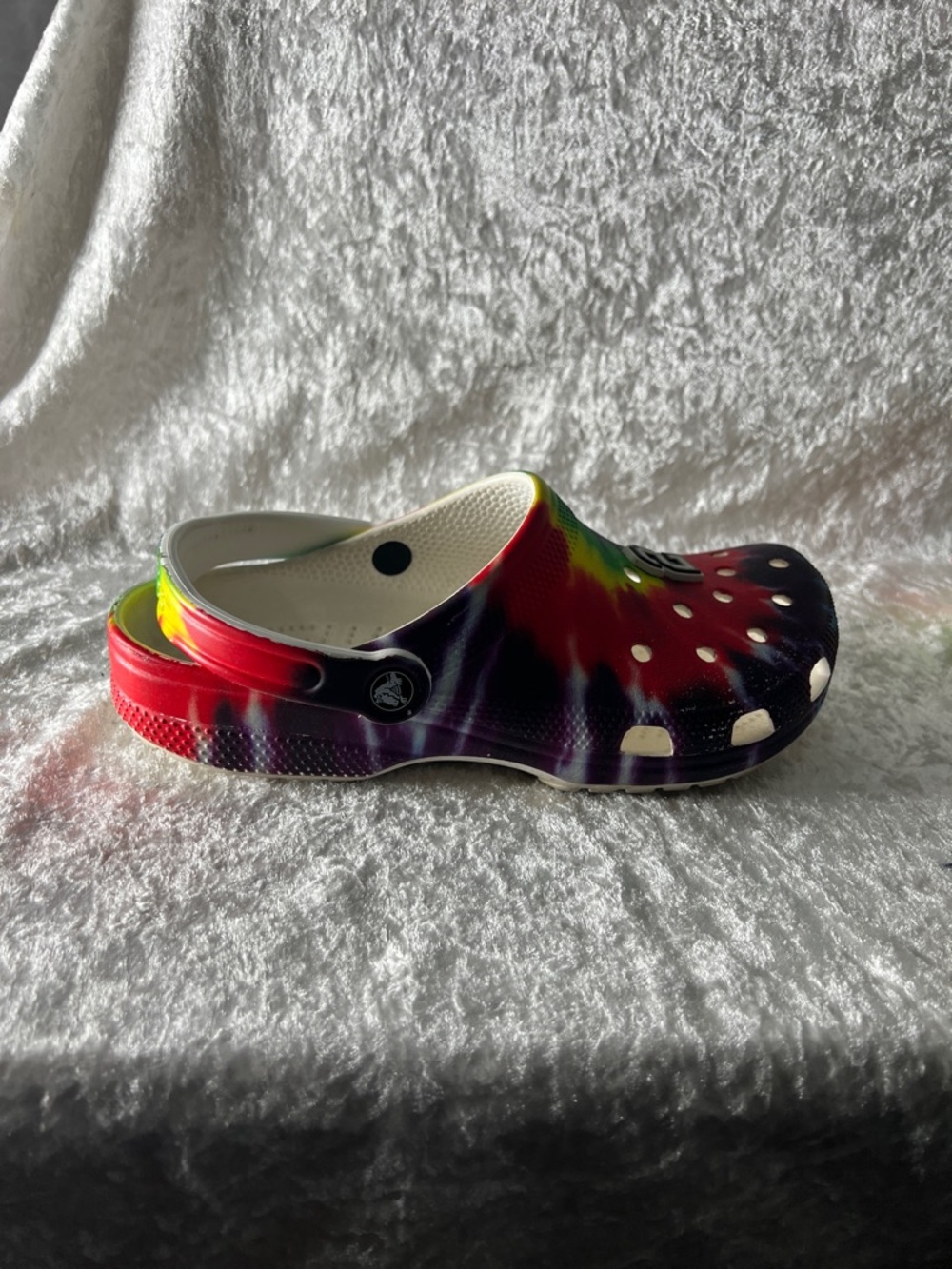 CROCS Kids Tie-Dye Clog in Red, Yellow, Green, Purple, Black